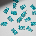 Подвеска "Мармеладный медвежонок", 18,5*12мм, продольное отверстие, голубой акрил