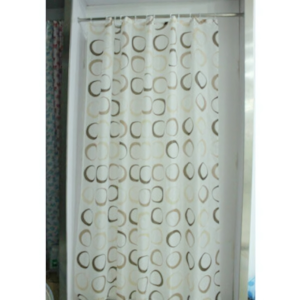 Штора для ванной комнаты полиэстер эконом 180*200 с кольцами Круги YQL-1285