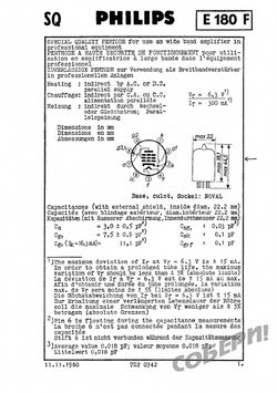 E180F одинарный пентод радиолампа характеристики