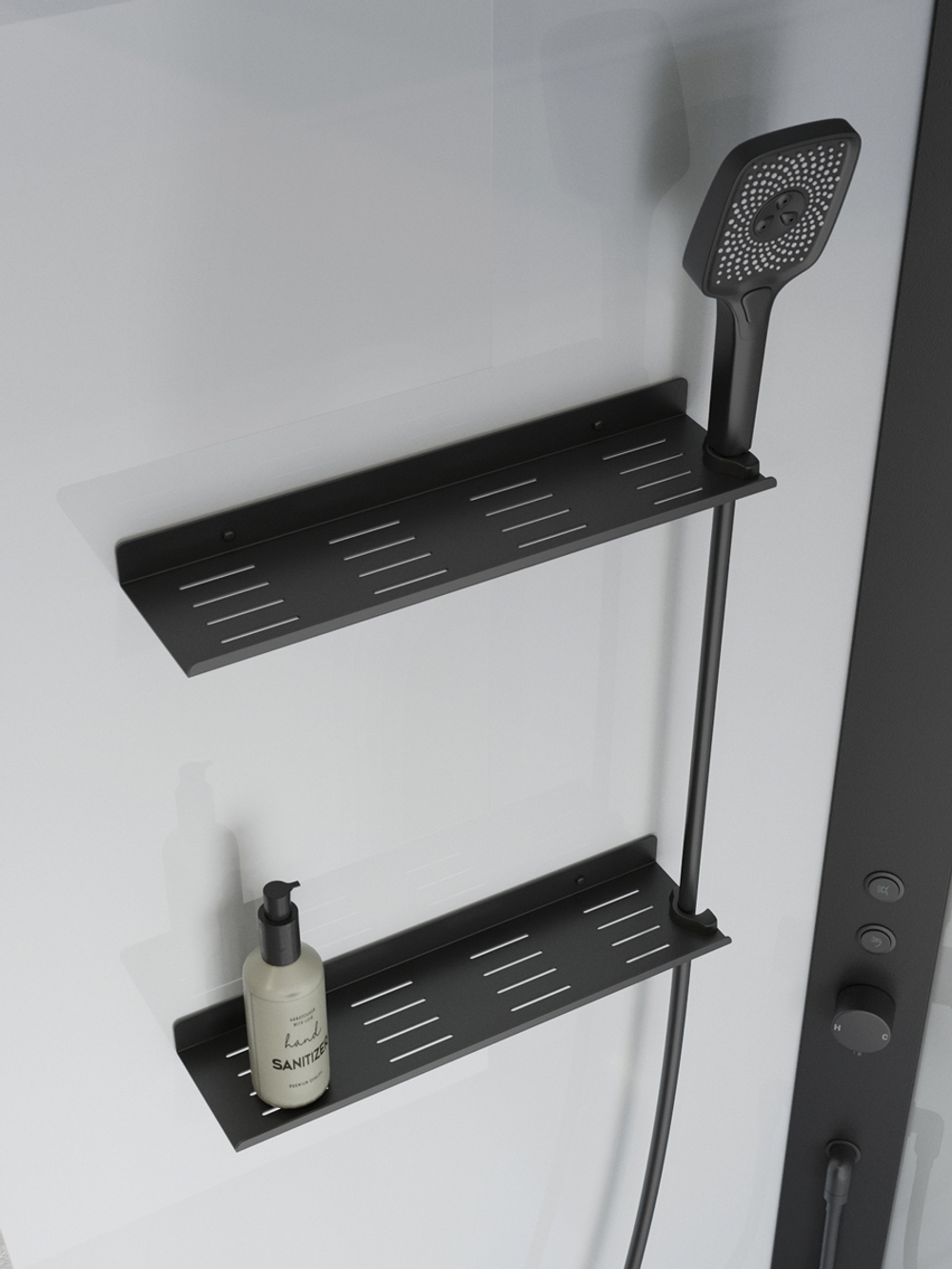 Душевая кабина BelBagno UNO-CAB-A-1-90-C-NERO-Bi-TOP-L, левосторонняя