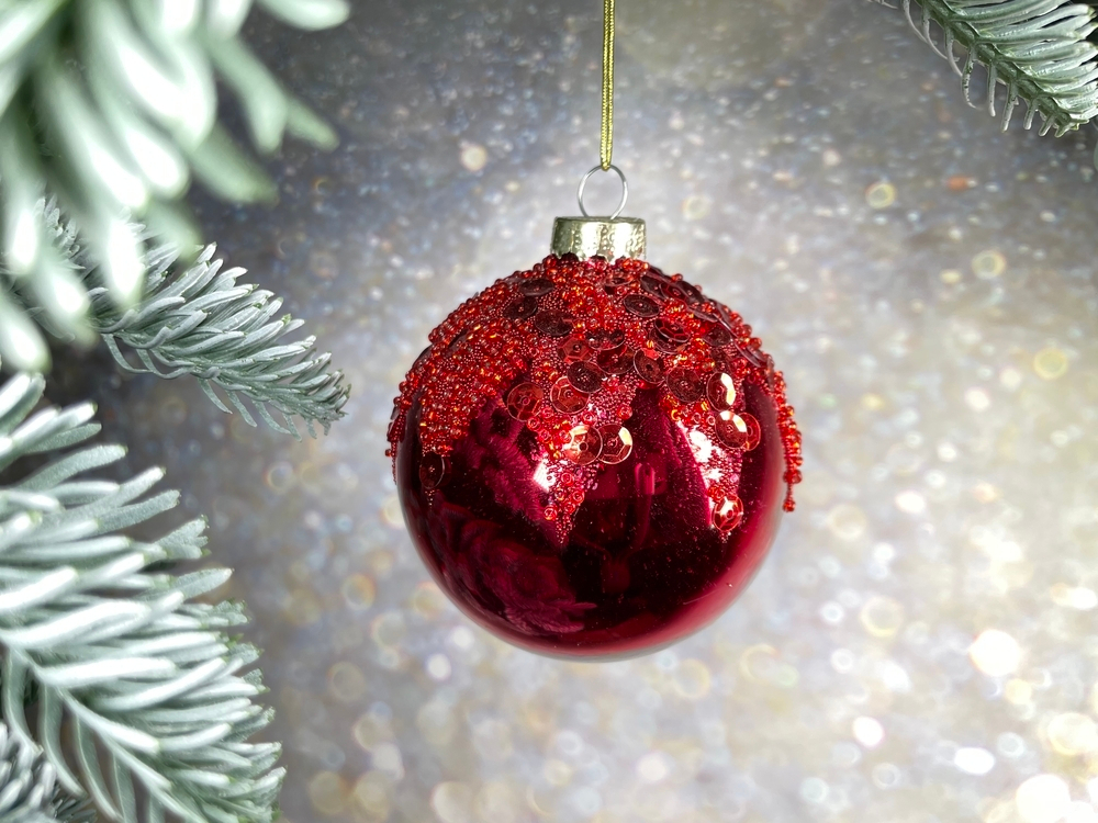 Набор шаров 12шт 8см House of Seasons красный/малиновый 3 вида в ассортименте