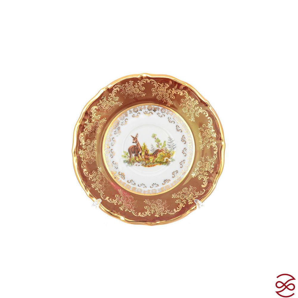 Кофейный сервиз Repast Охота красная Мария-тереза 15 предметов на 6 персон