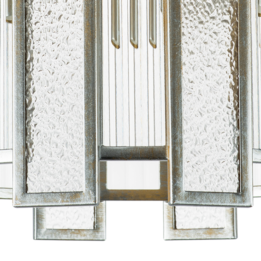 712044 Люстра AGAVE 3х40W E27 СЕРЕБРО С ПАТИНОЙ/ПРОЗРАЧНЫЙ