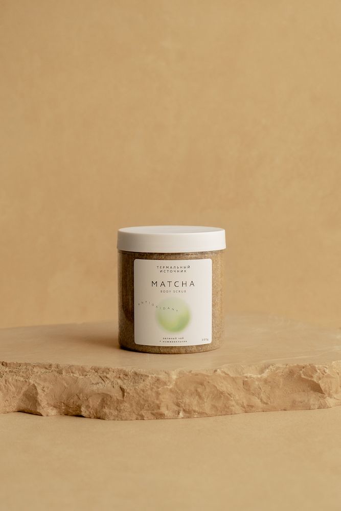 MATCHA скраб для тела ЗЕЛЕНЫЙ ЧАЙ+МОЖЖЕВЕЛЬНИК, 300гр / Termaly