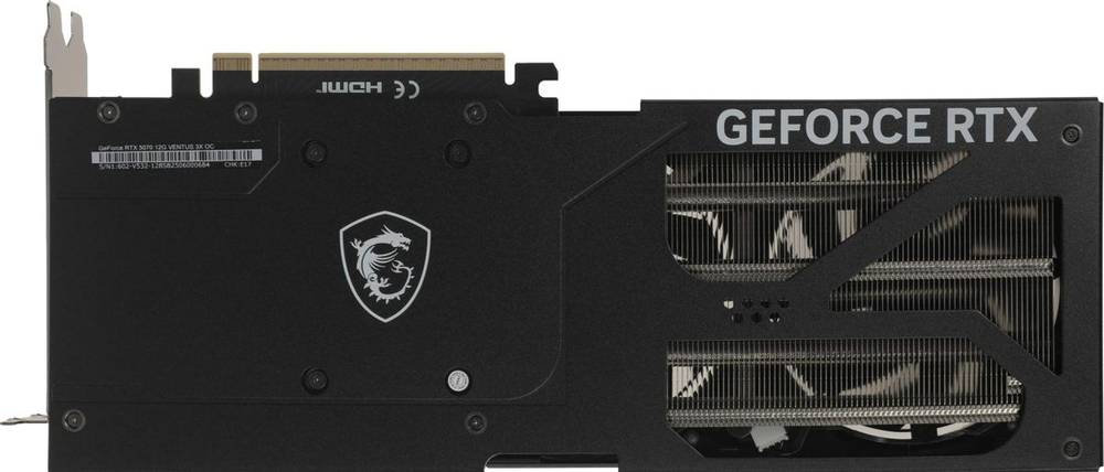 Видеокарта MSI NVIDIA  GeForce RTX 5070 RTX 5070 12G VENTUS 3X OC 12ГБ Ventus 3X, GDDR7, OC,  Ret