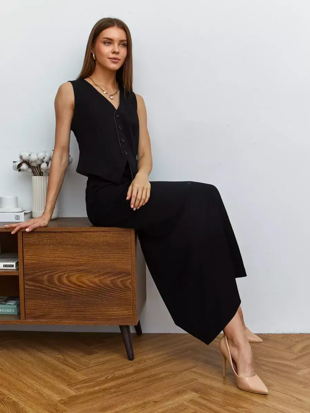 Юбка длинная на пуговицах