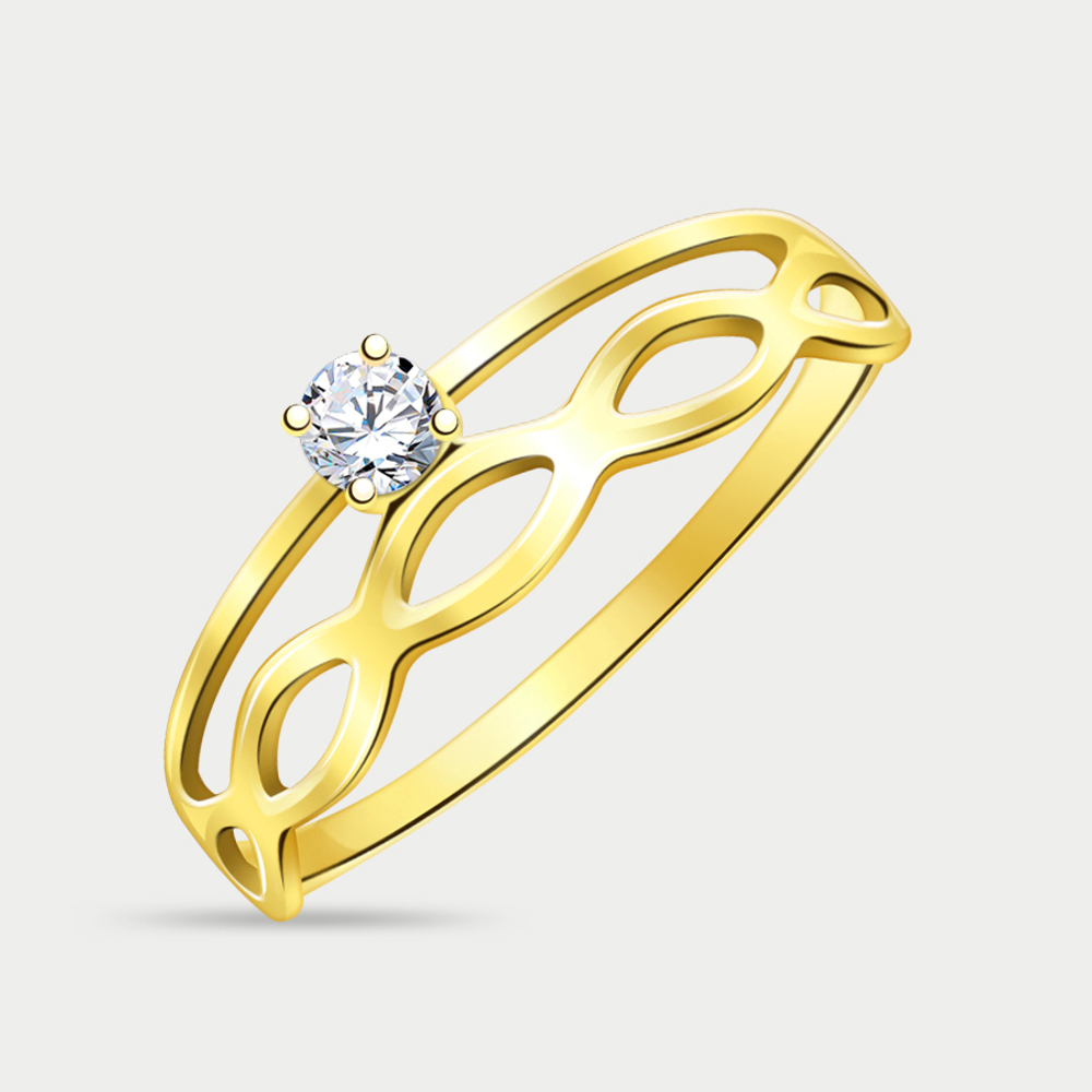 Женское кольцо из желтого золота 585 пробы с фианитами (арт. л10958)