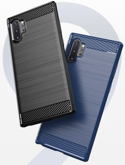 Чехол для Samsung Galaxy Note 10+ цвет Blue (синий), серия Carbon от Caseport