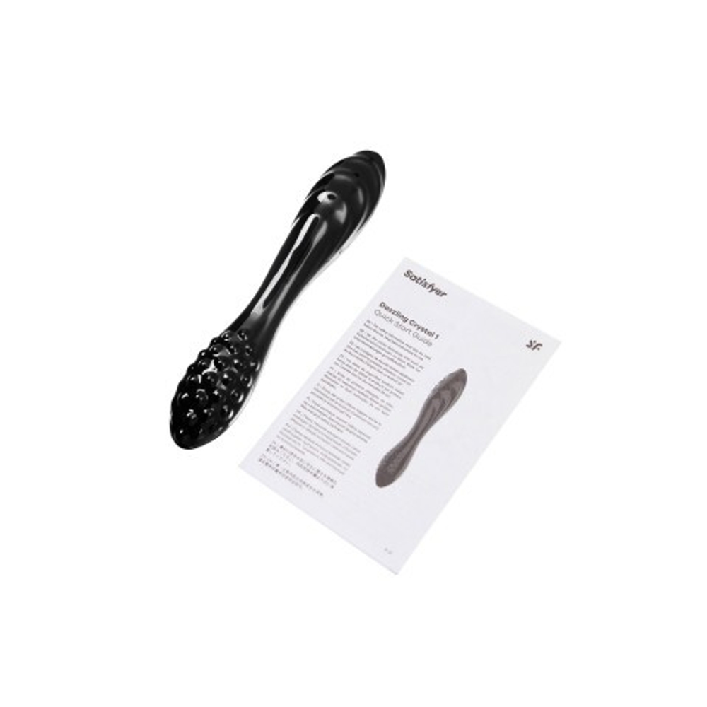 Стеклянный фаллоимитатор Satisfyer Dazzling Crystal (18,2×3,6 см), черный