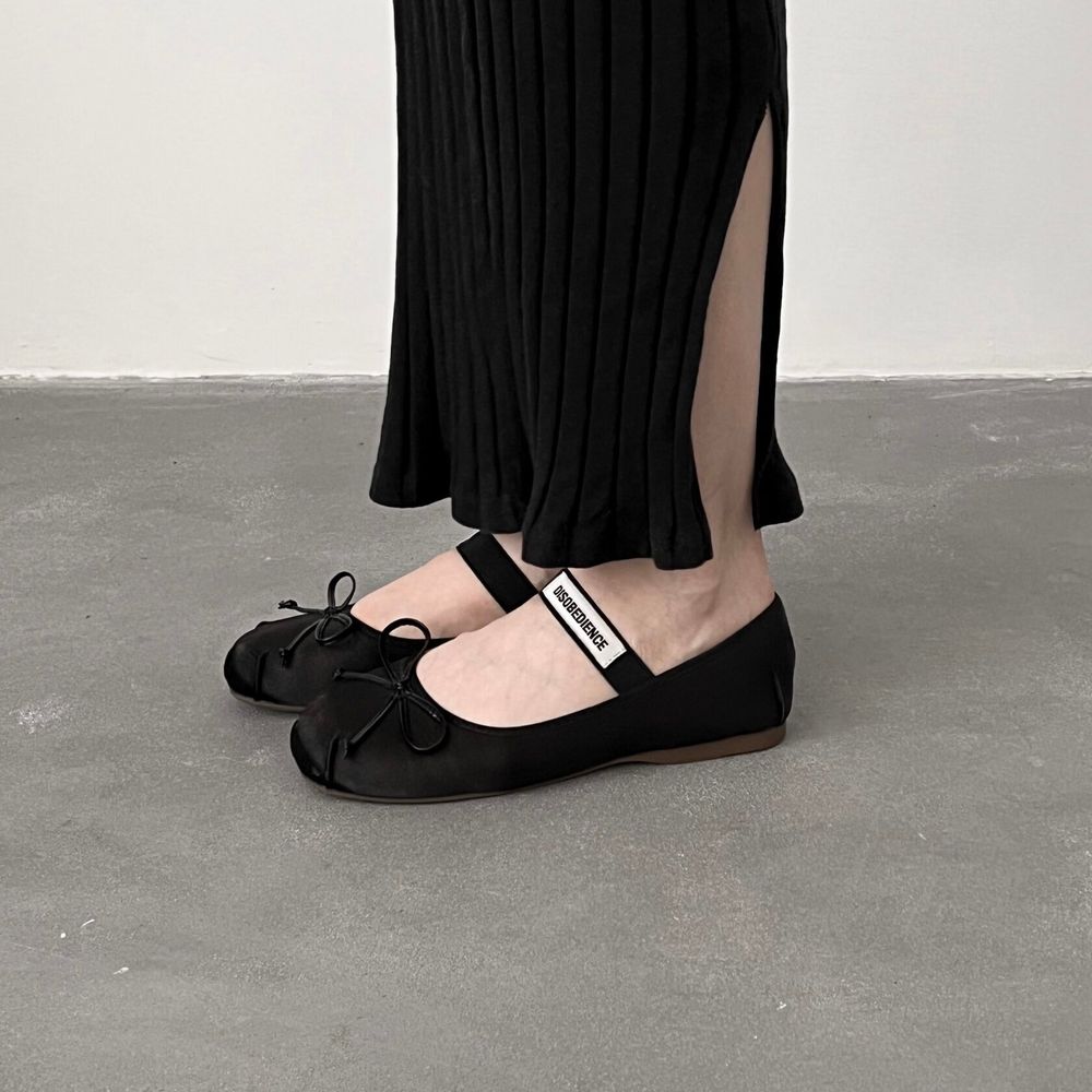 Балетки Disobedience Satin Ballerina черные
