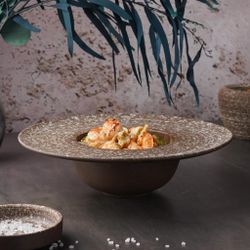 Тарелка глубокая 350 мл d 23 см h6,5 см для пасты/супа Brown Untouched Taiga P.L. Proff Cuisine [1]