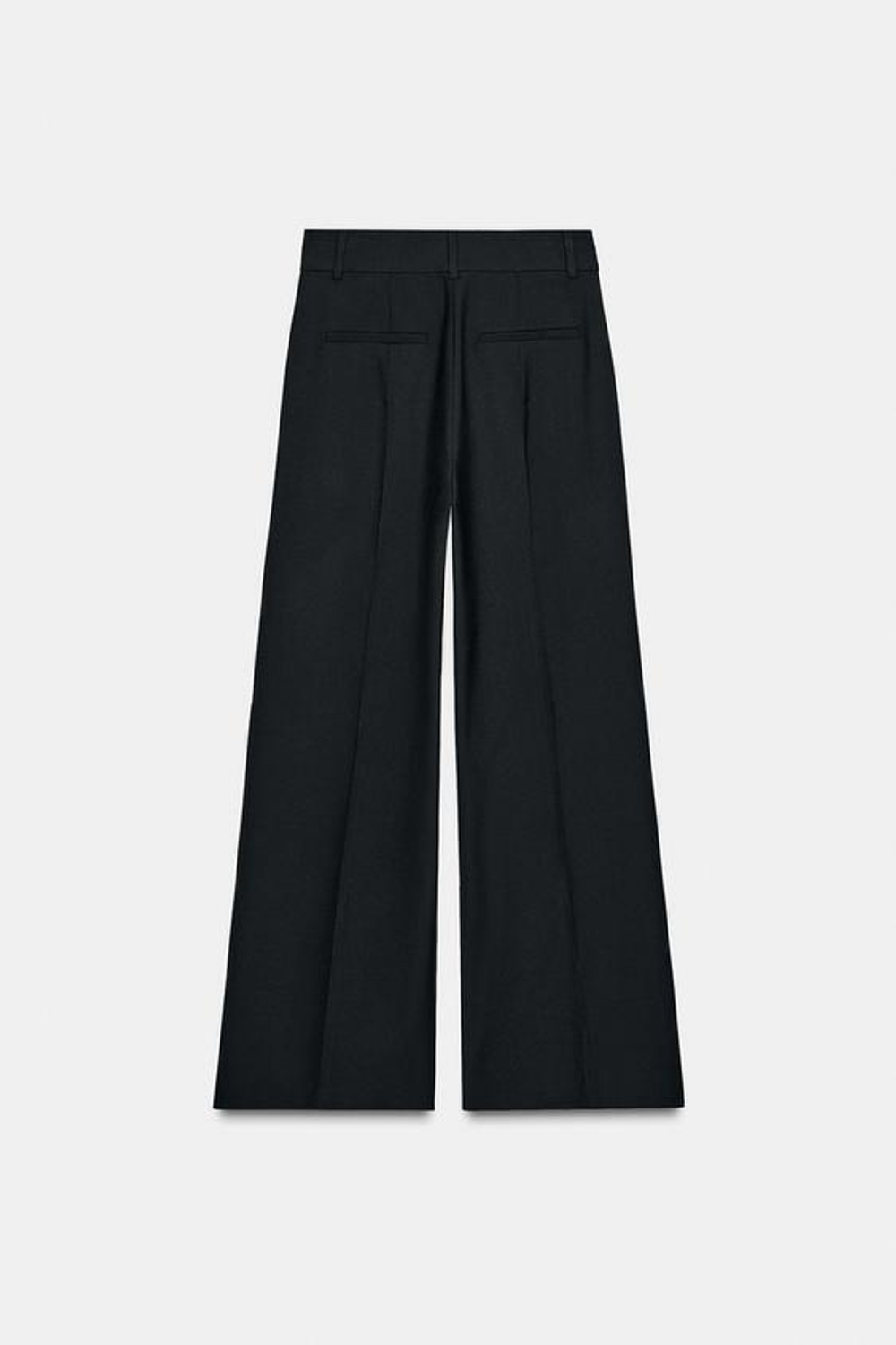 ZARA БРЮКИ WIDE-LEG СО СТРЕЛКАМИ ИЗ СМЕСОВОЙ ШЕРСТИ — ZW COLLECTION LIMITED EDITION, ЧЕРНЫЙ