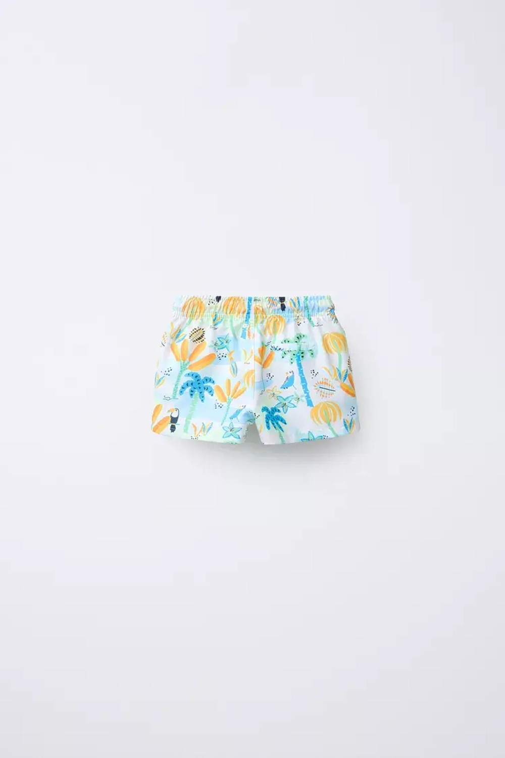 ZARA ПЛАВКИ С ПРИНТОМ «ПАЛЬМА И ЖИВОТНЫЕ», ЗЕЛЕНОВАТО-СИНИЙ