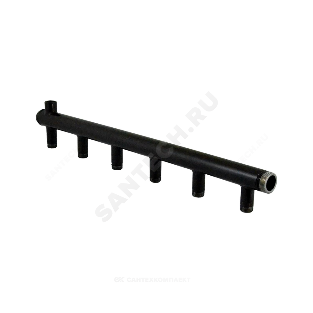 Коллектор сталь Ду 32 1 1/4" НР на 4 вых 1/2" НР м/о 100мм Элит-Металл 2112-ст