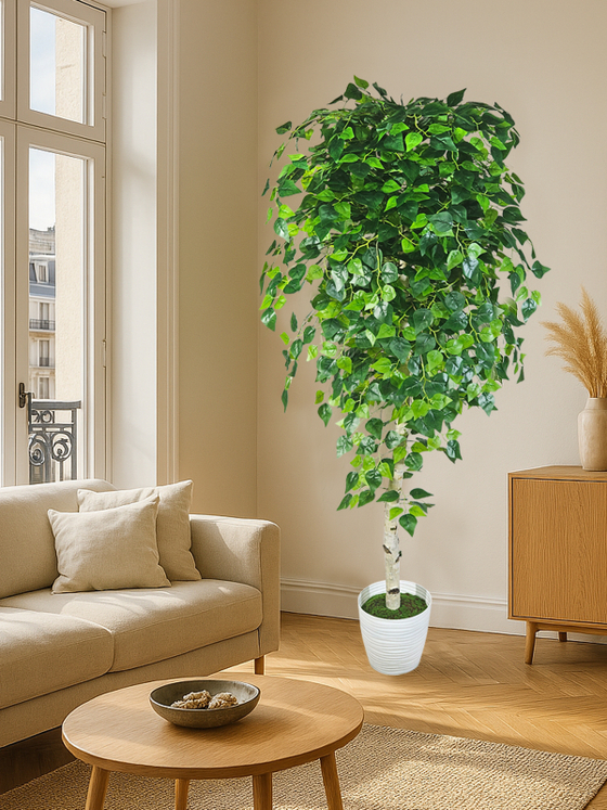 Береза искусственная 170см в кашпо