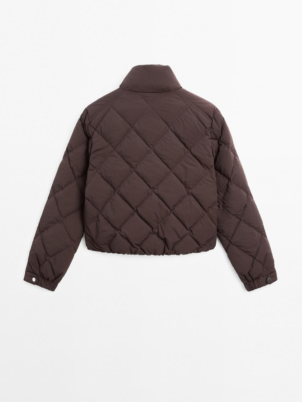 Massimo Dutti Короткая стеганая куртка, бургунди