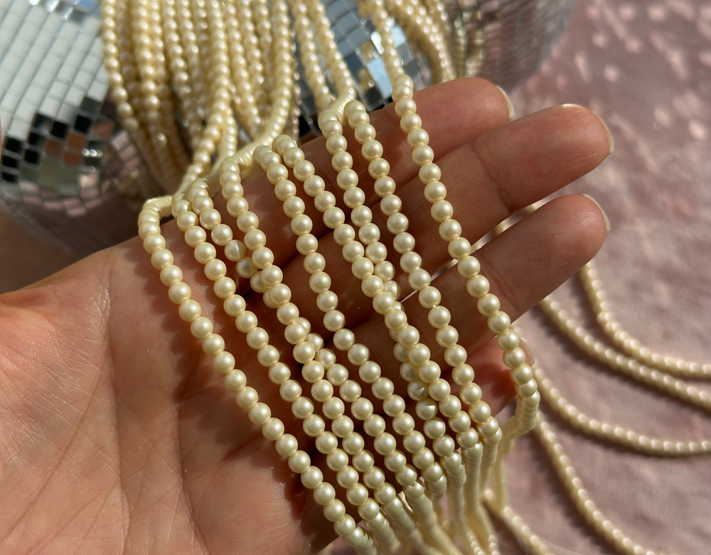 "Жемчуг круглый" 4мм, "Майорка. Имитация" (нить)