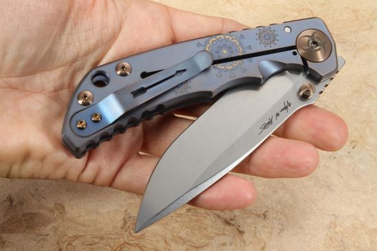 Нож Spartan Blades Harsey Plague Doctor, сталь S45VN, рукоять - голубой титан