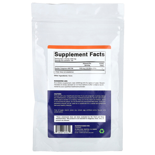 Vitamatic, бактерии бациллус коагуланс (Bacillus coagulans), 100 г (3,5 унции)