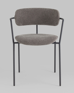 Стул Дженни букле темно-серый каркас антрацитово-серый муар