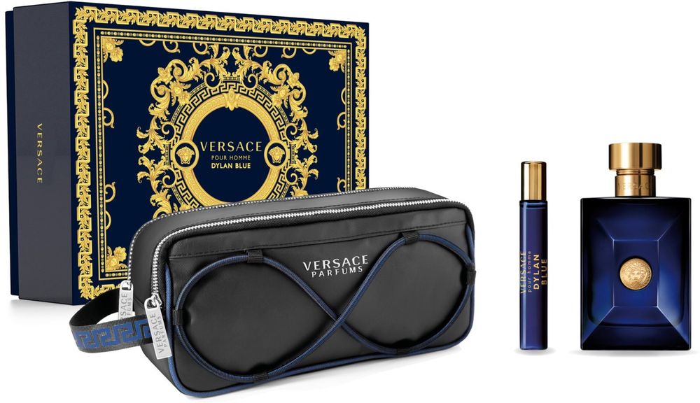 Versace eau de toilette 100 мл + travel spray 10 мл + toiletry bag 1 мл Dylan Blue Pour Homme