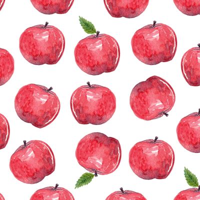 Красные яблоки на белом