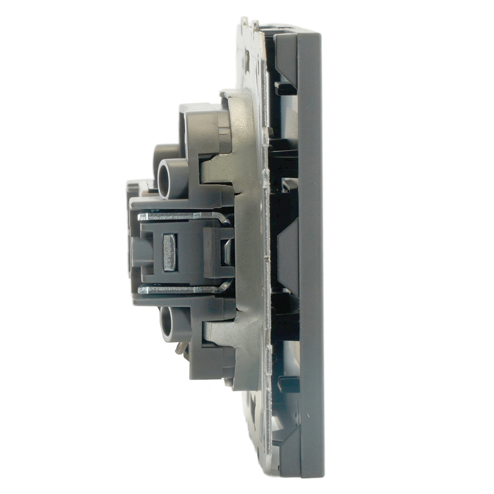 Розетка компьютерная 1-местная RJ-45 (механизм), STEKKER, серия Эмили, RST00-5117-05, черный уголь, soft touch 49847