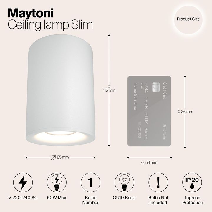 Потолочный светильник Maytoni Alfa C012CL-01W