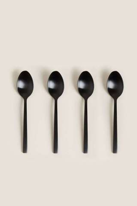 ZARA HOME МАТОВАЯ ДЕСЕРТНАЯ ЛОЖКА (НАБОР ИЗ 4 ШТ.), ЧЕРНЫЙ