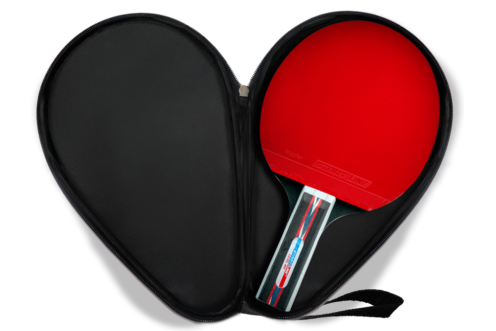 Чехол для теннисной ракетки красный с карманом