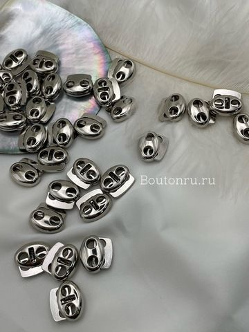 Фиксатор-стопор для шнура серебро