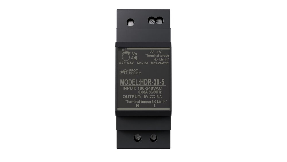 Источник питания PROMPOWER HDR-30-5, на вых. 5 В DC, 3А, 15Вт. Вх. 85-264В AC (120-370 В DC)