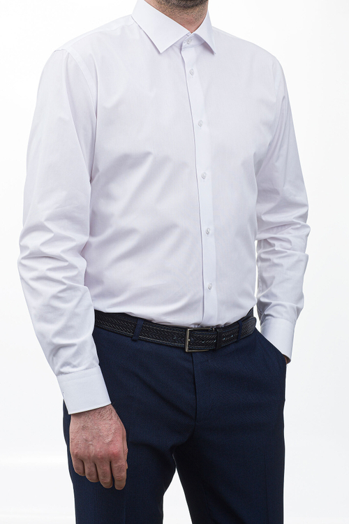 Сорочка мужская VESTER длинный рукав, цвет белый, хлопок/пэ 70714 01 база