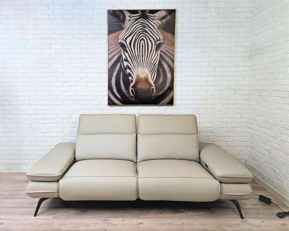 Диван-реклайнер с электроприводом Trenz 2, бежевая кожа