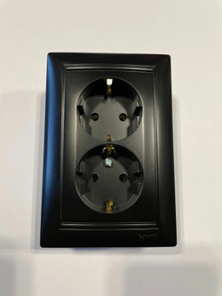 0300 Legrand Розетка 2-ая чёрный