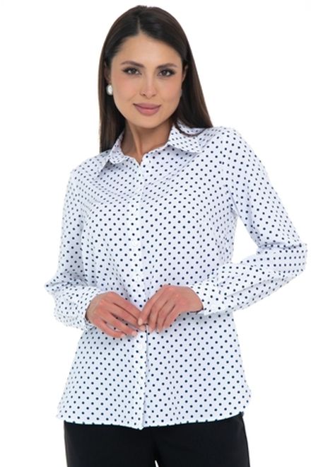 Рубашка Деловой стиль (горошек,вайт) Diolche