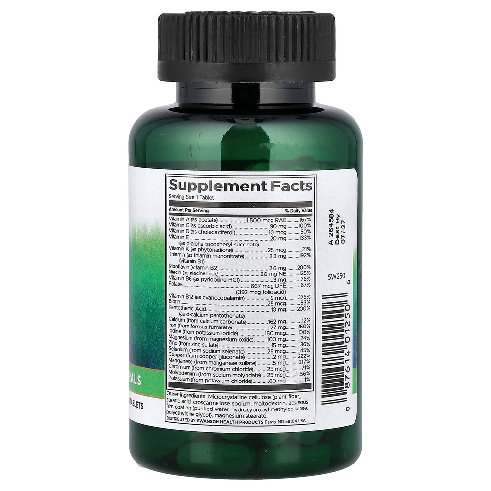 Swanson Vitamins, Just One Multi, мультивитамины с железом, 130 таблеток