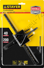 Сверло регулируемое, STAYER Profi 2944-200, двухрезцовое, по дереву, ″Балеринка″, d=40-200мм