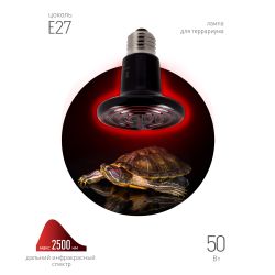 Инфракрасная лампа ЭРА CeramiHeat FITO-50W-НQ керамическая для брудера, рептилий 50 Вт Е27 | Инфракрасные лампы