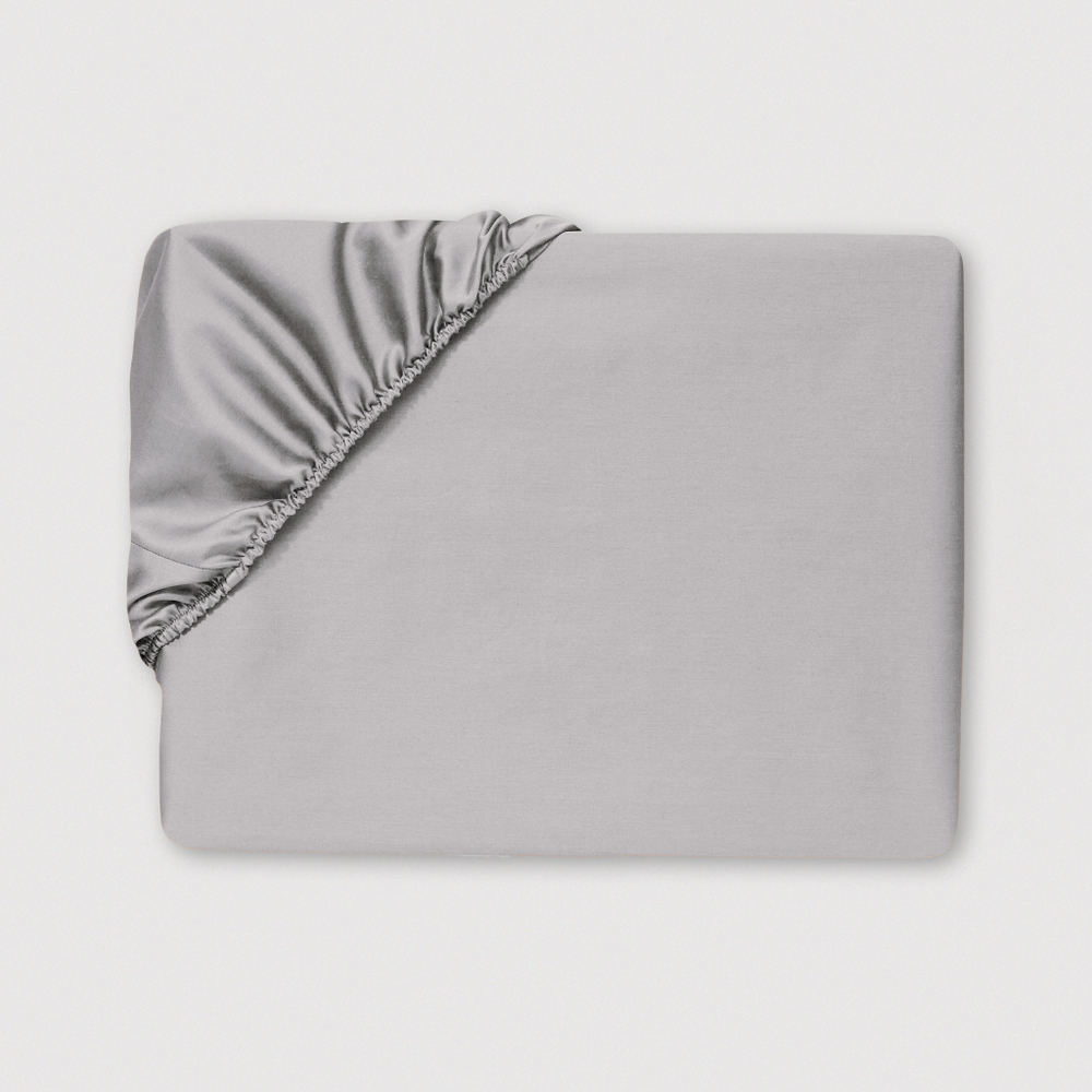 Постельное белье 2 спальное евро Сlaire&Caroll George серое с белым кантом