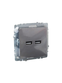 Розетка BRITE USB A+A 3.1А РЮ10-1-БрС механизм сталь IEK BR-U21-D31-K46