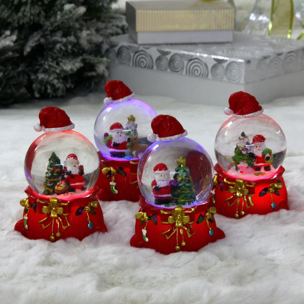 Сувенир Снежный шар «Украшаем Елочку» 6.5*7*13 см (с подсветкой), микс