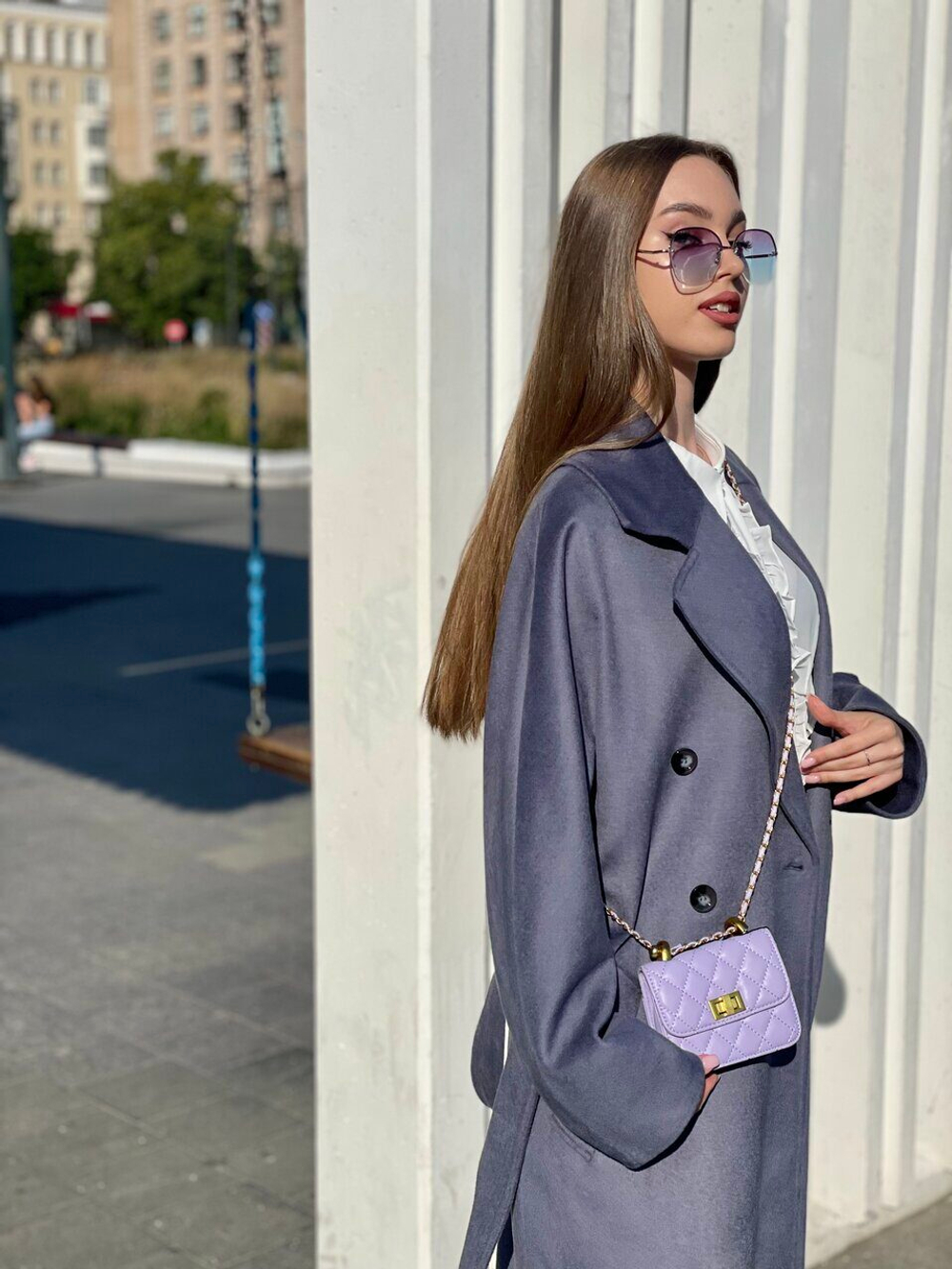 Пальто из шерсти Shubeco оверсайз ШП_1026 джинс М