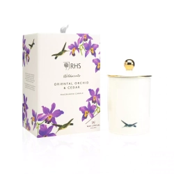 Wax Lyrical - Ароматическая свеча RHS Wildscents 12x18см Восточная орхидея и кедр / артикул   RHE0203  / GTIN 5015802198904