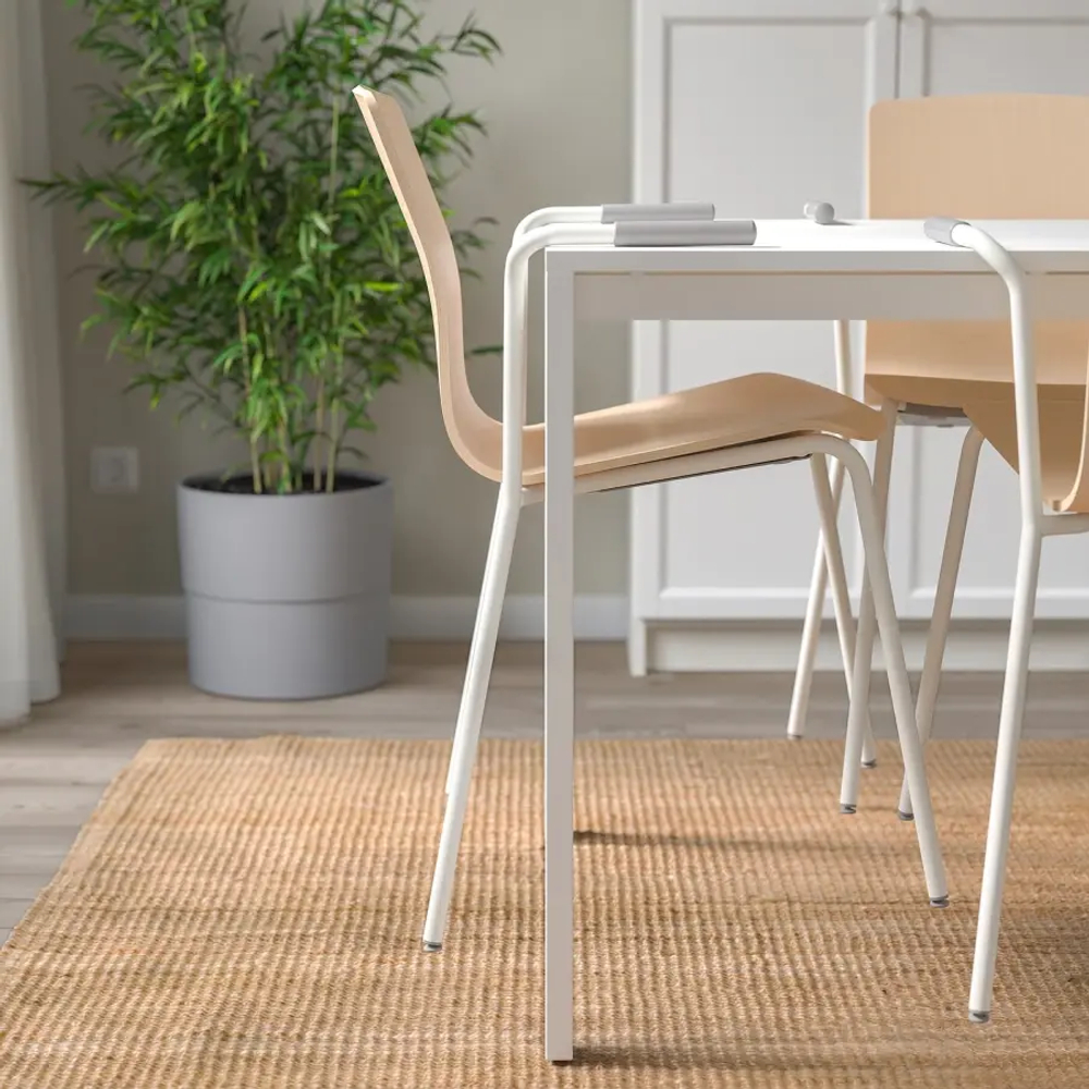 Стул - IKEA LÄKTARE/LAKTARE, 91х55х50 см, бежевый/белый, ИКЕА