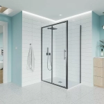 Душевой уголок Veconi Evo 100SP GR 100x70 стекло прозрачное/профиль брашированный графит