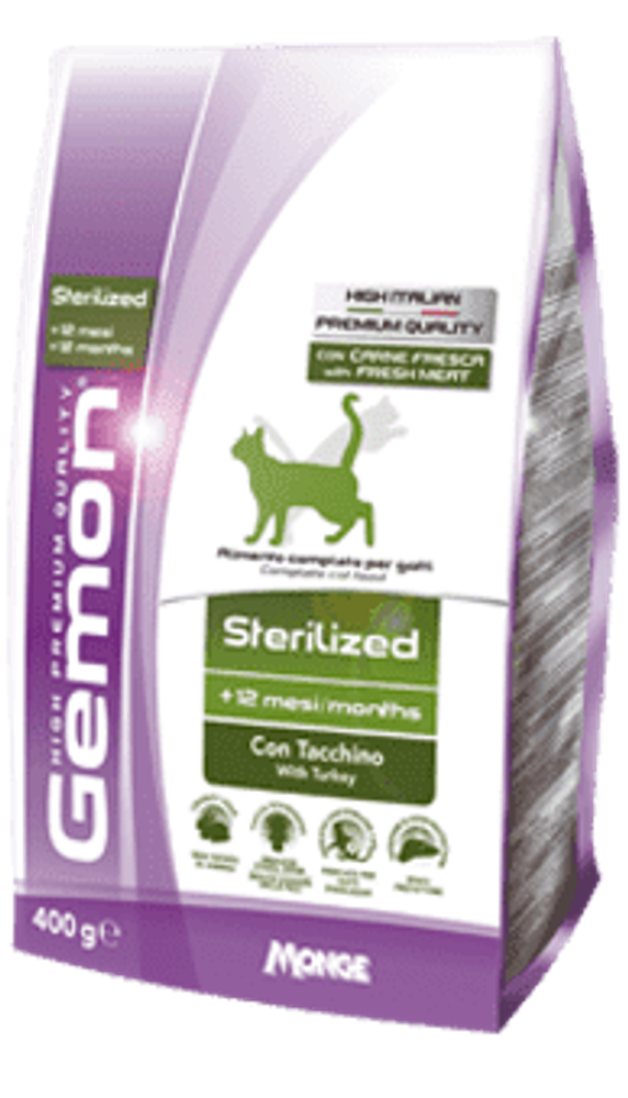 *Gemon Cat Sterilised корм для стерилизованных кошек с индейкой (Фасовка)