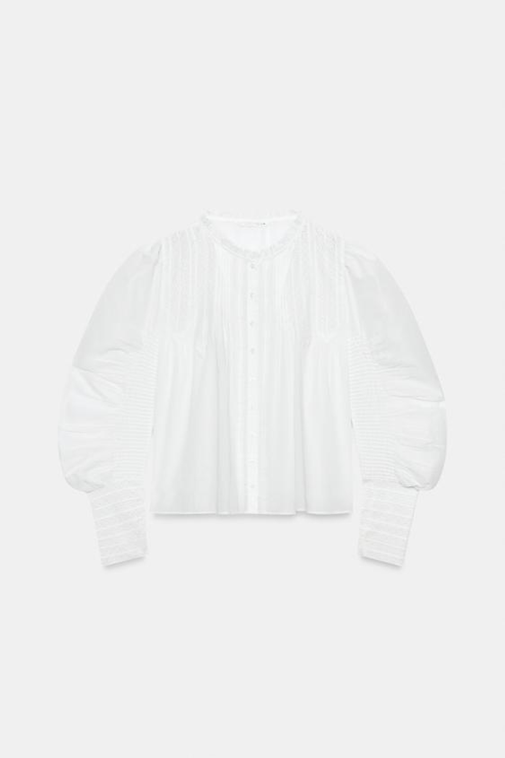 ZARA РОМАНТИЧНАЯ РУБАШКА ZW COLLECTION, БЕЛЫЙ