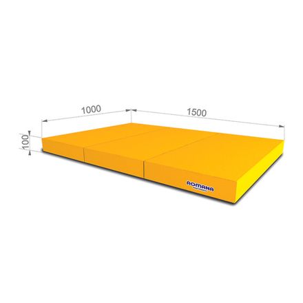 Мат (мягкий щит) Romana 1000*1500*100, в 3 сложения (желтый)
