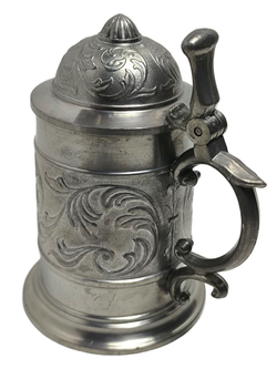 Пивная кружка с крышкой, орнаментом, Sks Zinn desing